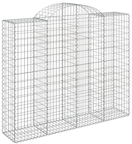 vidaXL Gabione mit Hochbogen 20 STK., Steinkorb Drahtkorb Dekorativ, Gabionenkörbe Verstärkte Gabionenhaken, Gabionenwand Gabionen Zaun Garten, Verzinktes Eisen