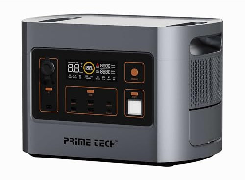 Prime Tech tragbare Powerstation Solargenerator Stromversorgung Stromgenerator 2016Wh 2200W für Garten Reise Camping Wohnmobil Outdoor Notfall