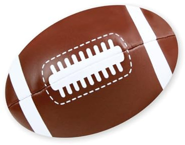 Lena 62183 Football 13 cm, Outdoor Ball für Rugby Spiel, American Football zum Werfen und Fangen üben, Sportball In- & Outdoor, Rugbyball für Kinder ab 12 Monate, Ball in Braun und Weiß
