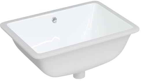 Évier salle de bain blanc rectangulaire céramique
