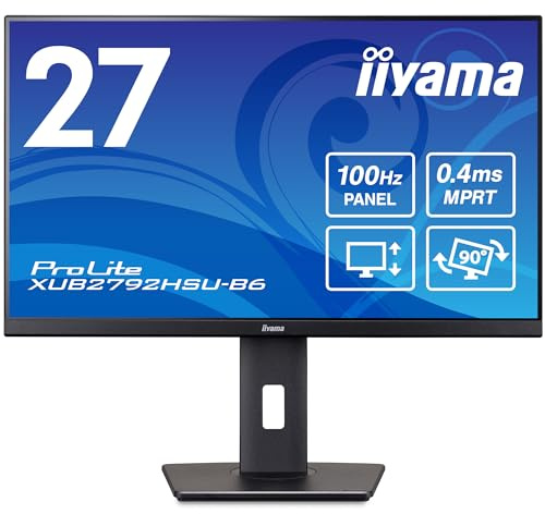 iiyama Prolite XUB2792HSU-B6 68,6cm 27 IPS LED-Monitor Full-HD 100Hz HDMI DP USB3.2 Höhenverstellung Pivot FreeSync schwarz