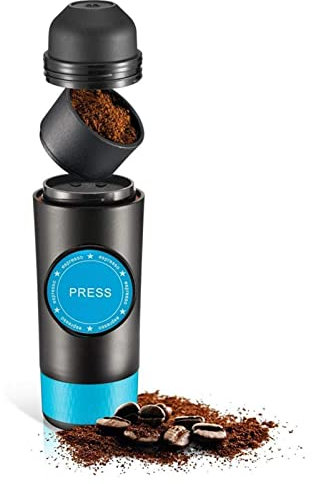 HWSY Machine à Expresso Portable, Mini cafetière électrique Automatique, Fonctionnement à Un Bouton avec 1 broyeur Manuel pour Le Camping, Les Voyages/Le Bureau Interesting