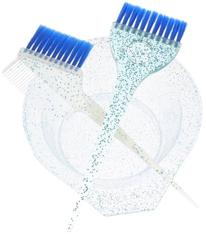 Housoutil Salon Haarfärbeset Transparent-blau Praktische Rührschüssel Mit Flexiblem Pinsel Professionell Für Friseure Heimgebrauch Gleichmäßiges Auftragen Vielseitig Für Haarfarbe Aufheller