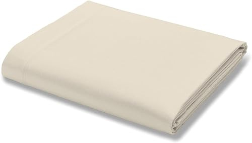 Full XL Size 100% Egyptian Cotton Flat Sheet Only | Ultra Soft, Comfy & Breathable | Natural Cooling Single Flat Sheet for Bed, Ivory Solid