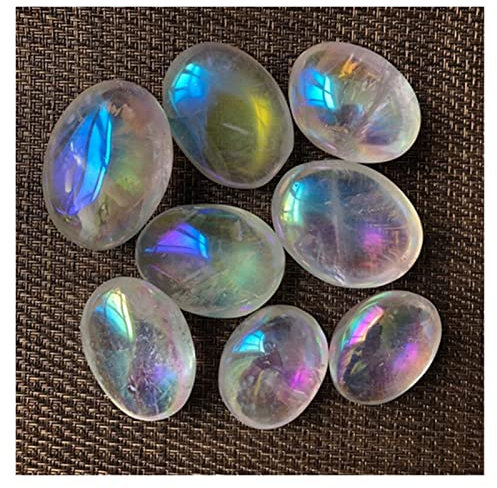 BUSOTH Cristal Natural en Bruto, 1 Pieza, Ángel arcoíris Natural Aura, Cristales de Cuarzo Transparente, Piedra de Palma curativa