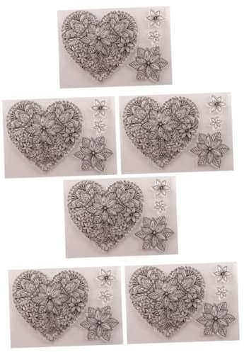 Operitacx 2 Sets Siegelstempel Für Scrapbooking Herzform-stempel Wiederverwendbare Stempel Journaling-stempel Bastelbedarf 3 Stück X 2