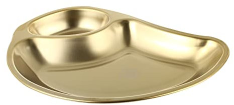 PRETYZOOM Edelstahlplatte Vorspeisenplatte edelstahlteller Gebäckteller Platten Gewürze unterlegscheiben Saucenschale aus Edelstahl Knödelteller Nachtisch Snack-Platte Japan