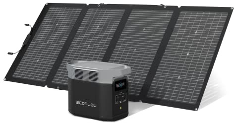 EcoFlow DELTA 2 & 220W Solar Panel Solar Generator Bundle with 1-3kWh Expandable Capacity, LFP Battery, Fast Charging, the product is unused, only part of the packaging is defective|Renewed