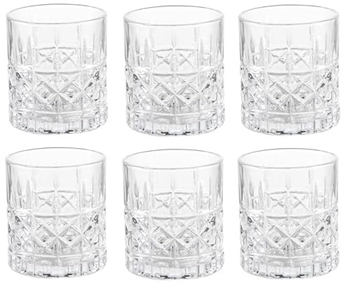 BRANDANI Bicchiere tumbler acqua whisky Mosaico set 6 pezzi vetro 300 ml