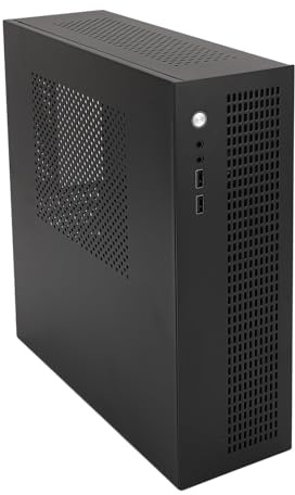 Caja para Mini PC MATX ITX, Ventilador de Refrigeración Dual, Soporte para Disco Duro SSD. Interfaz USB2.0, Fuente de Alimentación IO Flex de Tamaño Completo, Tarjeta Gráfica de