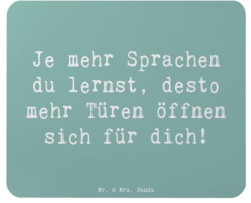 Mr. & Mrs. Panda Mauspad Spruch Sprachen Lernen und anwenden - Geschenk, Motivation, Vertrauem, kulturelle Bereicherung, Computer zubehör, Designer