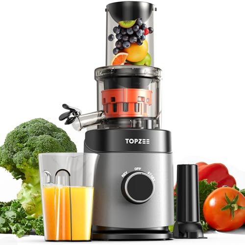 Spremiagrumi a freddo, macchine da masticare lento con canale di alimentazione extra-large che si adatta a frutta e verdura intera, facile da pulire, autoalimentazione senza sforzo per succhi