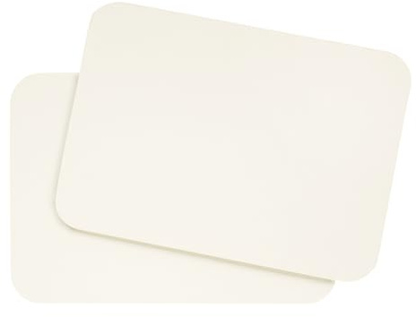 DIN A6 Karten Set Blanko zum Basteln und Selbstgestalten wahlweise mit runden Ecken oder Vintage Kontur 300 g/m² Kraftpapier Graspapier Tonkarton Fotokarton (Elfenbein rund, 100 Karten)