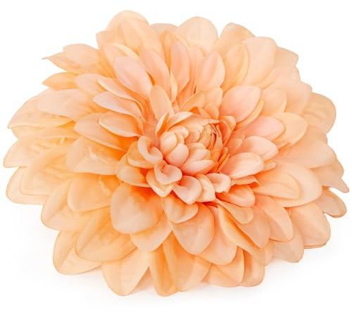 Logbuch-Verlag XXL Kunstblume Dahlie in pfirsichfarben apricot orange Wandornament Blume zum Aufhängen Dekoobjekt Ø 35 cm