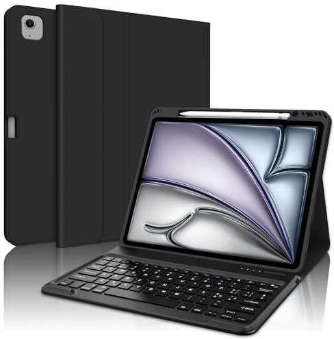 SENGBIRCH Funda con teclado para iPad Air 13 M3 2025 / Air 13 M2 2024, italiano QWERTY teclado Bluetooth magnético desmontable para iPad Air 13'' (M3) 2025/Air 13'' (M2) 2024, negro