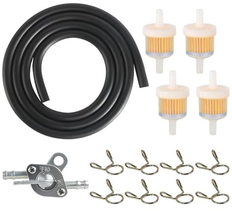 Armastuse Benzinschlauch Kit, Motorrad Benzinfilter,1M Kraftstoffleitung + 4 Stück Benzinfilter 8 Stück Schlauchschellen für Auto Motorrad Roller