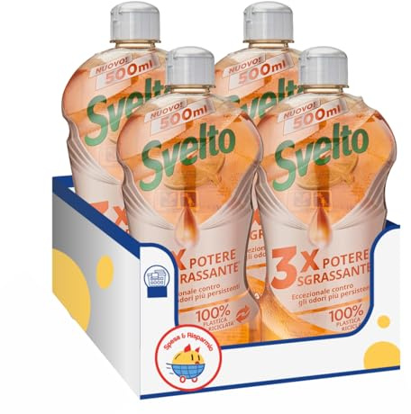 Detersivo piatti concentrato all’aceto ultra sgrassante – Bottiglia da 500 ml kit con Spugna Brandizzata SPESA & RISPARMIO Inclusa – Variazioni 4/8/12 Pezzi (4)