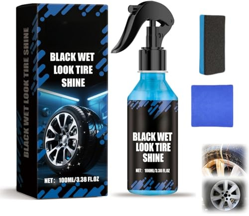 Tire Coating Agent, 2025 New Wheel Rim Ceramic Coating Spray, Garage Black Shine Tire and Trim Coating,Rapid Ceramic Tire Coat Provides a High-Gloss Finish, Rain, and UV Protection,100ml (1)