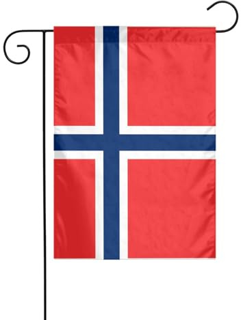 Bandera de jardín de 12 x 18 pulgadas, bandera noruega de WHJDPP para decoración de jardín, gruesa, resistente a las arrugas, para jardín al aire libre, césped, terraza