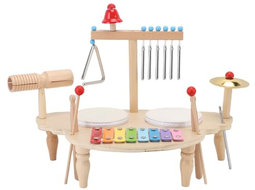 Fabater Station Musicale pour bébé, Ensemble D'instruments de Percussion éducatifs en Bois, Apprentissage Précoce pour Enfants, Bois/Fer