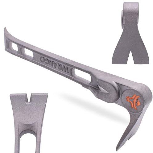 Wrango Tools Barre de moulage en titane de 24,1 cm pour enlever les garnitures et les revêtements – Extrémités doubles – 45 % plus légère que l'acier – Extracteur de clous latéraux – Outils pour