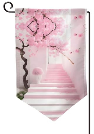 Scala in fiore di ciliegio rosa