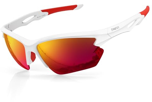 BONDDI Occhiali da Sole Sportivi Polarizzati, Occhiali Ciclismo da Uomo Donna per Ciclismo, Guida, Golf, Sci, Pesca e Corsa con Protezione UV400 e Telaio Infrangibile TR90