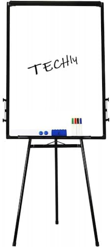 Techly 100754 Lavagna Magnetica Flipchart Fogli Mobili 60x90 cm Altezza Regolabile