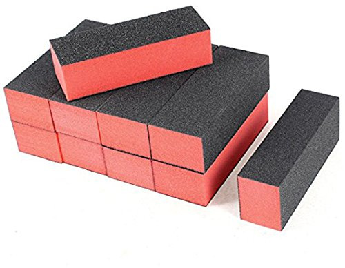 Frcolor Pulidor de uñas, bloque de lijado para uñas, herramienta de manicura, 10 unidades, color negro