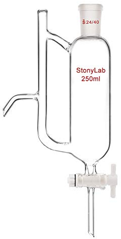 stonylab Séparateur Eau-Huile pour Laboratoire avec Rodage 24/40, Robinet PTFE, Verre Borosilicaté, Récipient de Réception 250 ml