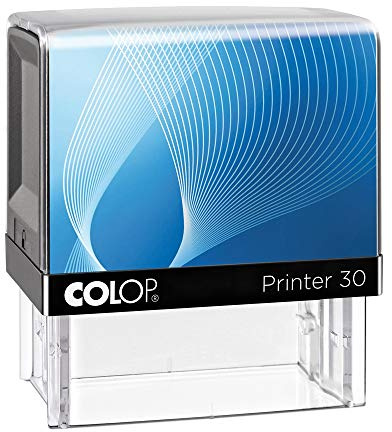 Colop Printer 30 Firmenstempel personalisiert, 47x18 mm, 5 Zeilen, Blau | Adress- & Firmenstempel mit Wunschtext – 5 Zeilen für die komplette Anschrift, selbstfärbend, Kissen wechselbar