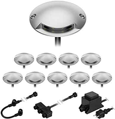 ledscom.de LED Boden-Aufbau-Leuchte Bunda, 1-flammig, für außen, befahrbar, warm-weiß, 10er Set