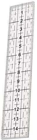 1 regla rectangular de acrílico de 15 cm para coser plantilla, patchwork, sastre, herramientas de medida (negra)
