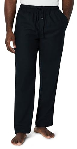 Amazon Essentials Men's Pyjamasbyxa i flanell (finns i Big & Tall), Svart, XL