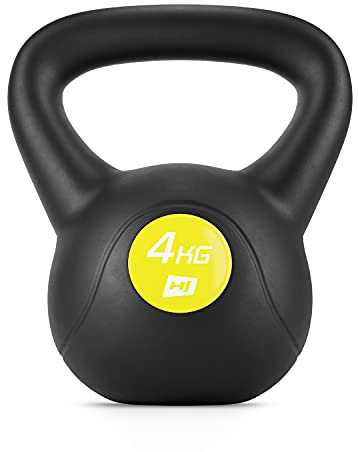 Hop-Sport Kettlebell 4kg bis 20kg aus Kunststoff, Kugelhantel für effektives Ganzkörpertraining, Gewichte für Zuhause, Ergonomische Griffe, Home Gym Equipment