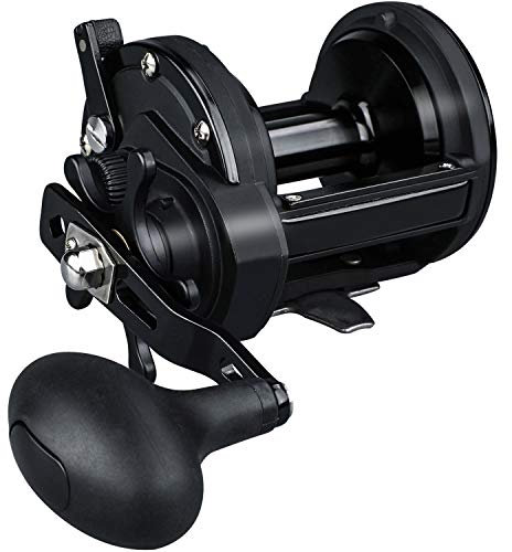 Sougayilang Konventionelle Rolle 50 Trolling Angelrolle Leistungsstarke Drag Angelrolle für Salzwasser Big Game (HSTL Schwarz 50)