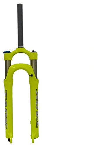 QHY 26 Zoll MTB Luftschock Fahrradgabel Magnesiumlegierung Fahrrad-Federgabel Gerades Rohr 1-1/8 Manuelle Verriegelung Scheibenbremse 100mm Federweg 1688g Grün (Color : Green, Size : 26'')