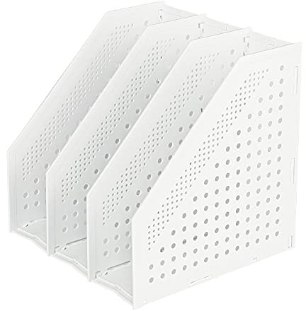 Schreibtisch Organizer 3/4 Fächer Faltbar Dokumentenablage Mesh Dokumentenhalter Plastik Briefablage Platzsparend Zeitschriftensammler Bücher Stehsammler Büro Aufbewahrungsbox Hause Buchstütze Schule