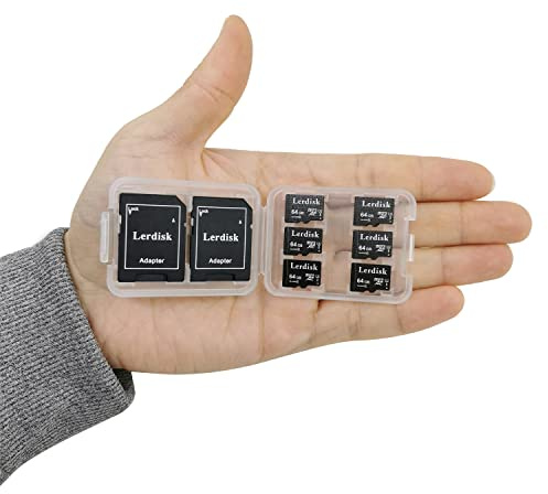 Lerdisk Factory Wholesale 6-Pack Micro SD Card 64GB U3 C10 UHS-I MicroSDXC With Adapter Produced By 3C Group Authorized Licencee (64GB U3)