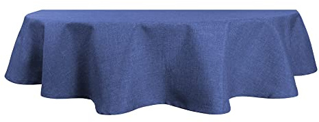 Tischdecke oval Leinenoptik 160x220 cm Lotuseffekt Tischwäsche Wasserabweisend Tischtuch Fleckenabweisend Bügelfrei Abwischbar Waschbar Innen und Außen Perleffekt (Blau, 160 x 220 cm)