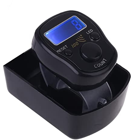 PHONEX Tally Counter Clicker : Digital Finger Counter Tasbeeh Handheld, Pitch Counters for Accurate Tracking in Coaching, Knitting, Fishing, Golf, and Rowing. Beeps at Every 100 Counting