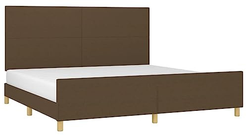 vidaXL Sängram utan madrass mörkbrun 200x200 cm tyg