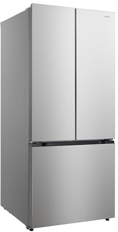 Avanti French Door Refrigerator with Bottom Freezer 30-Inch Wideâ€‹, Frost Free Technology, Large Capacity with Adjustable Shelves, Door Bins & Crisper Drawers, 17.5 Cu.Ft., Stainless Steel
