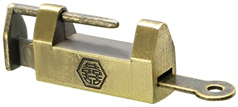 M METERXITY Retro Vorhängeschloss - Boxes Vorhängeschloss Chinese Alter Stil und Zinklegierung Messing Beschichtet Anwendung DIY/Tackle Boxen/Schublade (30mm Körper Breite Messing Ton)