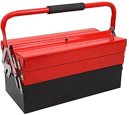 HYGRAD Large Metal Tool Box Heavy Duty Cantilever 3 Tier Portable Traditional Style Tool Case