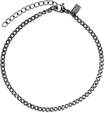 Heideman Armband Herren Theo aus Edelstahl schwarz farbend poliert Armkette für Männer