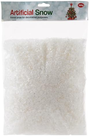 Albert Austin Christmas Fake Snow 500g Artificial Snowflakes for Crafts Easy to Clean Christmas Party Tree Table Holiday Xmas Decoration Village Displays White Winter Artificial Snow Santa Decoration