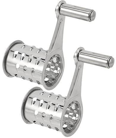Ciieeo 2st Käsereibe Küchenreibe Runde Küchenhelfer Handschleifer Obstschneider Eine Knoblauchpresse Gemüsereibe Schokoladenreibe Karottenreibe Gitter Rostfreier Stahl Rotieren Handkurbel