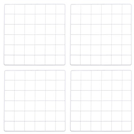 PATIKIL 12x12 Inch Wall Grid Panel, 4 Pcs Metal Wire Photo Wall Decorative Grid for Photo Display Hanging Picture Memo Home Decorations, White