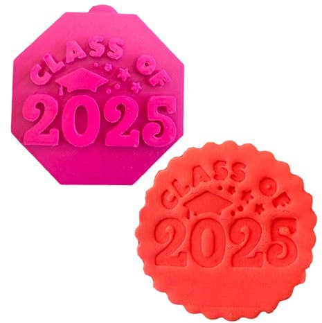 Class of 2025 Fondant Stamp Debosser Icing Cookie Decoration Cake (6cm)